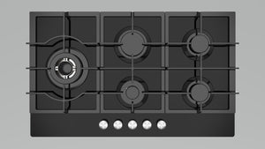 Award Gas Cooktop 86cm 5 Burner Black Glass - Buyrite Appliances