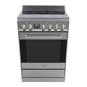 Parmco Freestanding Electric Stove 60cm  8 Function 76L with Ceramic Cooktop Stainless Steel - Buyrite Appliances