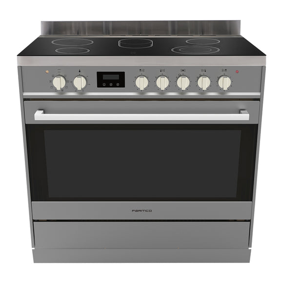 Parmco Freestanding Electric Stove 90cm 8 Function 123L with Ceramic Cooktop Stainless Steel - Buyrite Appliances