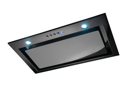 Award Powerpack Low Noise Rangehood 72cm 800m3/h max. extraction Black Glass with Soft Touch Control - Buyrite Appliances