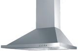 Polo Canopy Rangehood 60cm 750m3/h max. extraction Stainless Steel with Push Button Control - Buyrite Appliances