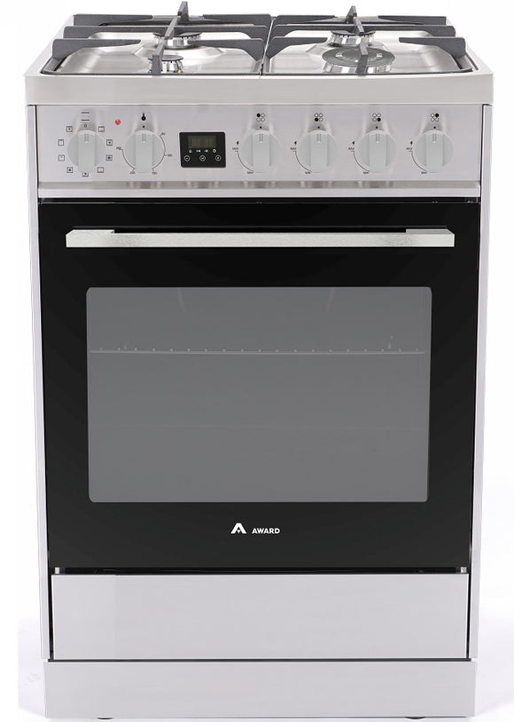 Award Freestanding Electric Stove 60cm 8 Function 80L with Gas Cooktop Stainless Steel - Buyrite Appliances
