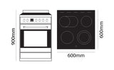 Parmco Freestanding Electric Stove 60cm 8 Function 76L with Ceramic Cooktop Black - Buyrite Appliances