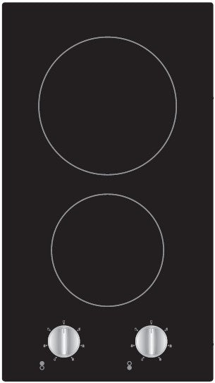 Award Ceramic Cooktop 30cm Black Glass with Knobs - Buyrite Appliances