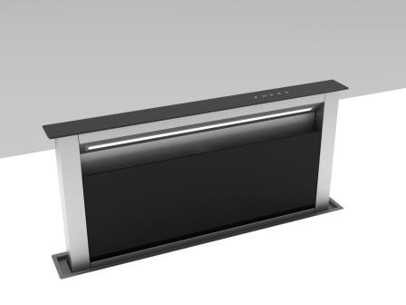 Award Downdraft Rangehood 90cm 900 m3/h max. extraction Stainless Steel/ Black Glass with Touch Control - Buyrite Appliances