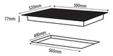 Parmco Induction Cooktop 60cm 2 Zones Black Glass - Buyrite Appliances