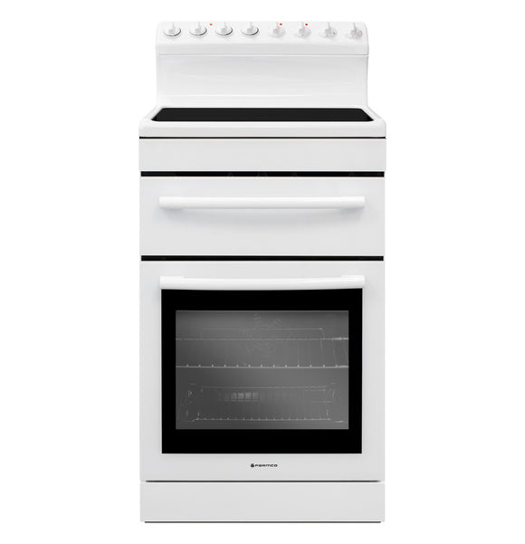 Parmco Freestanding Electric Stove 54cm 6 Function 70L with Ceramic Cooktop White - Buyrite Appliances
