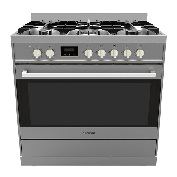 Parmco Freestanding Electric Stove 90cm 8 Function 123L with Gas Cooktop Stainless Steel - Buyrite Appliances