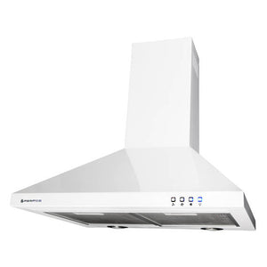 Parmco Canopy Rangehood 60cm 1,000m3/h max. extraction White with Push Button Control - Buyrite Appliances