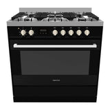 Parmco Freestanding Electric Stove 90cm 8 Function 123L with Gas Cooktop Black - Buyrite Appliances