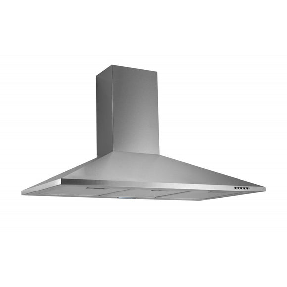 Vision Canopy Rangehood 90cm 760m3/h max. extraction Stainless Steel with Push Button Control - Buyrite Appliances